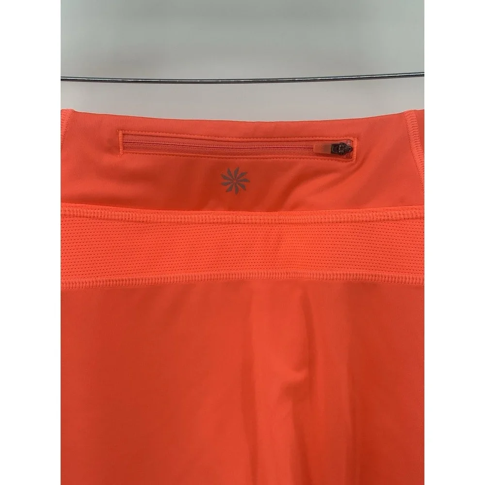 Athleta Women's Tennis Golf Neon Orange‎ Active Skort Skirt Pockets Size Medium - Picture 5 of 9
